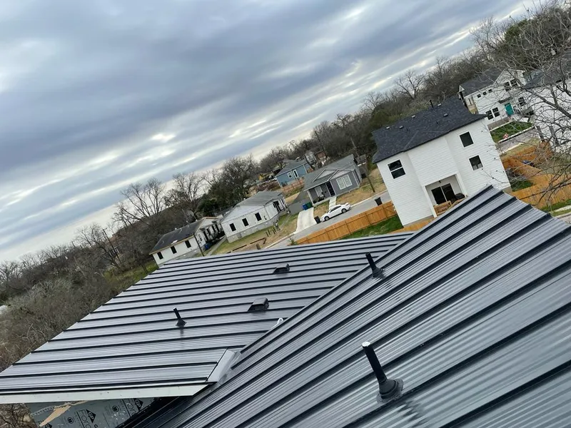 Standing seam metal roof panels with vents for Skylight Repair in Antioch